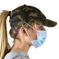 thumbnail image 4 of C.C Ponycap Criss Cross Messy Bun Side Button For Mask Adjustable Baseball Cap, Olive Camo, 4 of 6