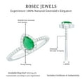 thumbnail image 4 of Rosec Jewels Teardrop Emerald Ring with Diamond Halo (4X6 mm, AAA Quality), 10K White Gold, US 11.00, 4 of 7