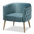 thumbnail image 1 of Baxton Studio Marcelle Chaise d'Appoint en Velours Bleu Clair, 1 of 9