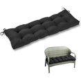 thumbnail image 1 of Cojines y almohadillas para asiento con lazos, 40 x 40 x 5 cm, juego de 4 hermosos cojines reversibles a rayas para sillas de cocina, comedor y jardín para muebles de interior y exterior., 1 of 5