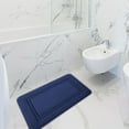 thumbnail image 5 of JeashCHAT Bathroom Rug, Absorbent Soft Memory Foam Bath Mat, Bathroom Decor, Dark Blue, 16" x 24", 5 of 7
