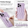 thumbnail image 3 of Compatible with iPhone 15 Pro Max 6.7" Case, Cute Glossy Water Ripple Pattern Phone Case, Curly Wave Frame Design for Women Girls, Soft TPU Slim Shockproof Full-Body Protection Cover Light Purple, 3 of 12