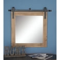 thumbnail image 3 of DecMode Industrial Brown Square Shaped Wall Mirror with Natural Wood Grain Pattern, 31"W x 31"H, 3 of 14
