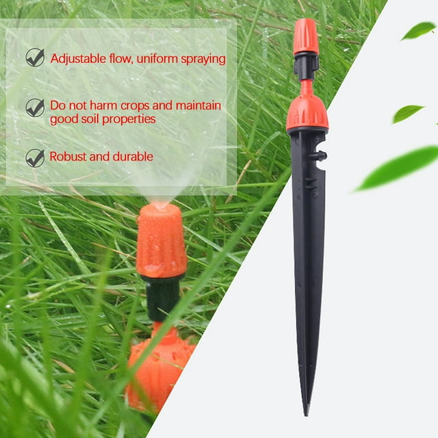 Rociador de goteo ajustable con boquilla atomizadora integrada | Aspersor de riego para manguera | Sistema de riego automático para hortalizas, árboles y viveros