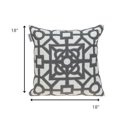 thumbnail image 3 of Gray and White Lattice Velvet Throw Pillow, 3 of 5