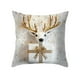 thumbnail image 2 of Funda de almohada de poliéster con estampado dorado para decoración navideña, ideal para dormitorio, sala de estar, sofá, Halloween, otoño, adornos navideños., 2 of 6