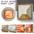 thumbnail image 2 of Luz nocturna visual 3D, lámpara de pared para sala de estar, iluminación ambiental creativa, diseño de madera premium, LED, tricolor ajustable, batería recargable incluida., 2 of 5