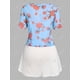 thumbnail image 2 of Top de flores de gasa de tamaño grande con juego de cami superior Rosegal Camisetas tallas grandes, 2 of 5