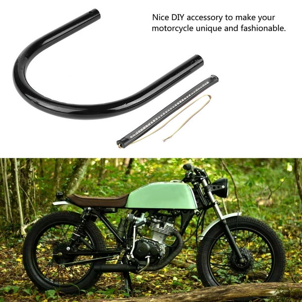 Motorcycle Seat Hoop With LED Light – Universal Rear Frame Loop, Black, 175mm Straight/Curved Options