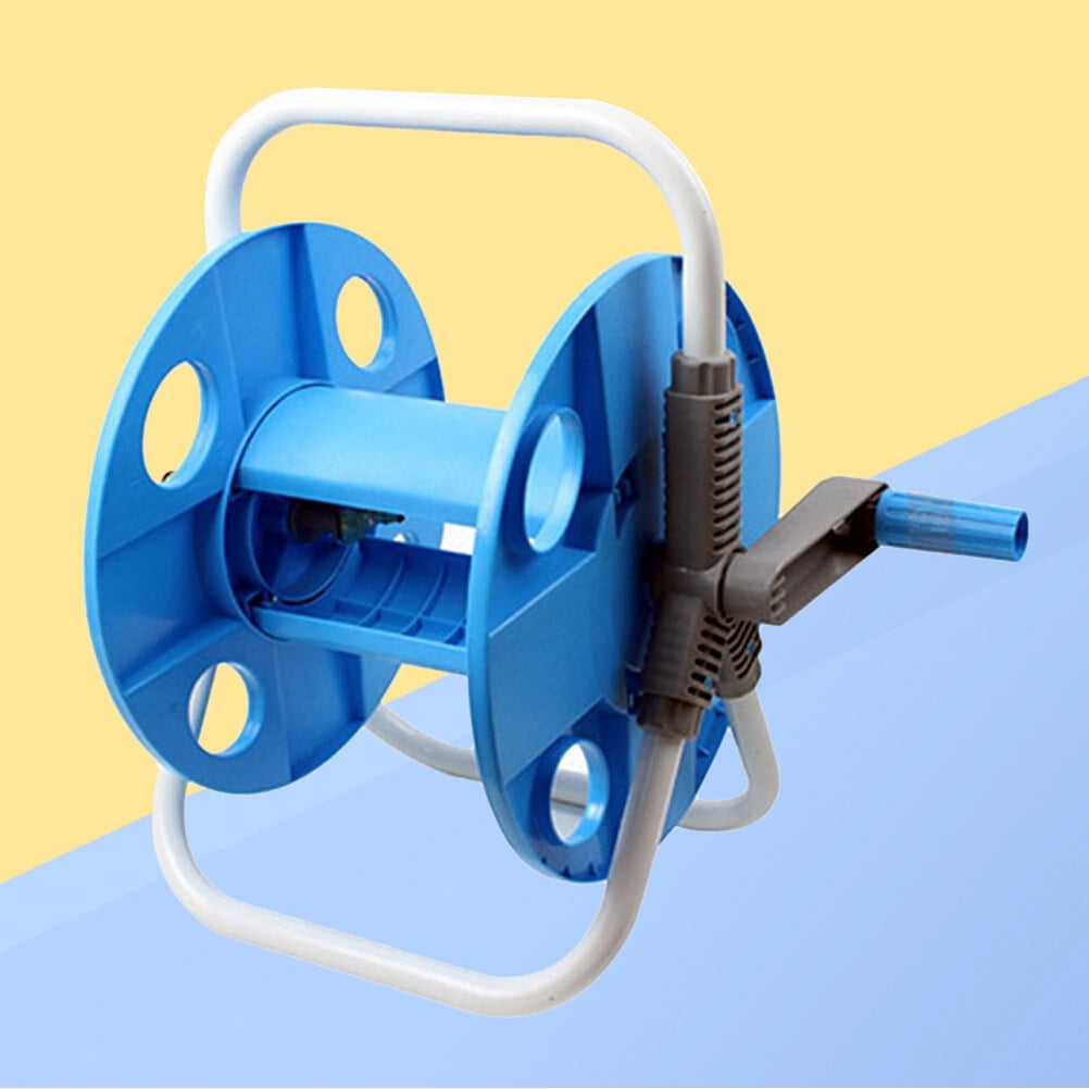 LABSERRON Hose Rack For Outside Water Hose Reel Cart Blue 1Set for Outdoor Cleaning