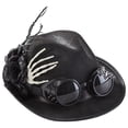 thumbnail image 4 of vintage Steampunk Top Hat Floral con gafas Disfraz Unisex Gear Talla inconfundible para Cosplay Holiday Fancy Dress Mujer Halloween BLESIY sombreros de copa negro, 4 of 8