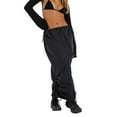 thumbnail image 4 of hirigin Women Casual Long Skirt, Drawstring Waist Solid Color Pockets Loose Straight Cargo Skirt, 4 of 7