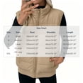 thumbnail image 3 of Lcziwo Women's Puffer Vest Stand Collar Zip Up Solid Jackets Lightweight Sleeveless Quilted Padded Warm Outerwear with Pockets Khaki,L, 3 of 8