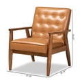 thumbnail image 1 of Baxton Studio Tan Faux Leather Upholstered and Walnut Finished Wood Lounge Chair, 1 of 8