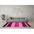 thumbnail image 3 of Ahgly Company Indoor Round Abstract Pink Contemporary Area Rugs, 5' Round, 3 of 4