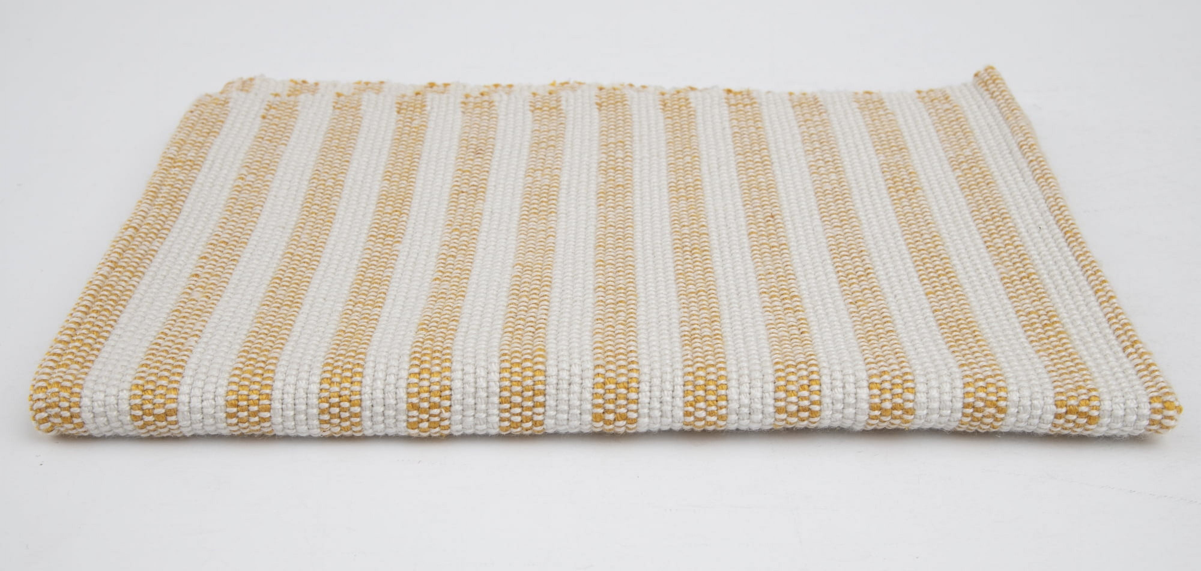 Home Décor Collection 24" x 36" Yellow Stripe Outdoor Layering Rug