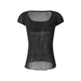 thumbnail image 4 of Txlixc Blusa de crochet de flores de encaje para mujeres, camiseta de cuerda de pecho bajo con mangas de sombrero y ropa de hombro desnudo para mujeres Txlixc moda, 4 of 9
