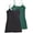 2 Pack - Black, Green, variant on Women's & Juniors Camisole Built in BRA Adjustable Spaghetti Strap Long Tank Top - 2 Pack