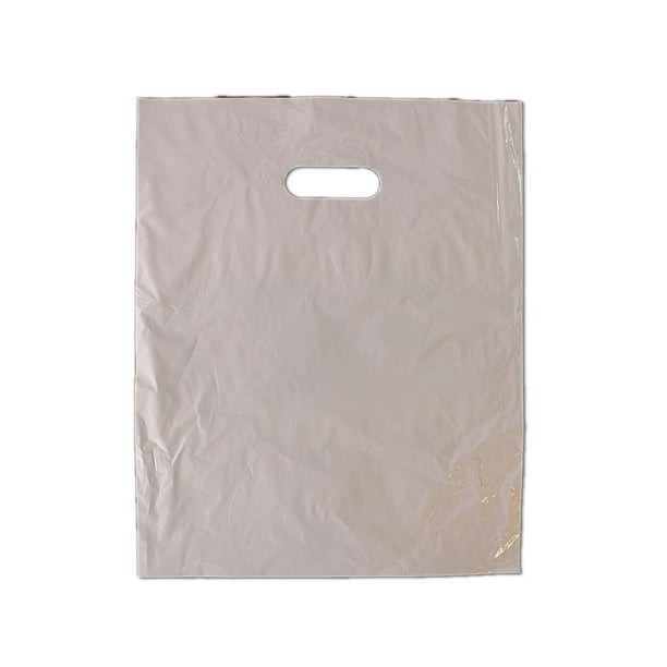 12" x 15" Grey Plastic Merchandise Bags Retail Shopping Bags (100 Pack