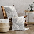 thumbnail image 4 of Vintage Flowers Pillow Covers 20x20 Inch Set of 2 Gray Grey Floral Leaves Decorative Square Throw Pillows for Couch Rustic Square Pillow Cases Home Decor for Living Room Sofa Porch Outdoor, 4 of 6