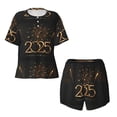thumbnail image 4 of Lsque 2025 Golden On New Year Women's Short-Sleeved Pajama Set - 2 Piece Soft and Lightweight Sleepwear Set-3X-Large, 4 of 9