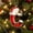 C, variant on Santa Suit Letter Christmas Ornament, A-Z Alphabet Flat Acrylic Pendant, Personalized Initial Xmas Tree Decor, DIY Custom Name Hanging Ornament for Car Rearview Mirror