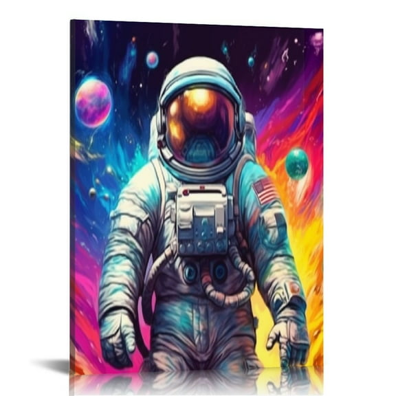 COMIO Outer Space Room Decor Space Decor for Boys Room Space Shuttle Astronaut Wall Art Decor for Boys Bedroom Teens Room Living Room, Space Posters Pictures