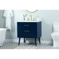 thumbnail image 2 of Elegant Decor Boise 30" Solid Wood and MDF Bathroom Vanity in Blue, 2 of 8