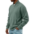 thumbnail image 4 of Bosfbaoi Men's Quarter Zip Ribbed Sweatshirts Stand Collar Kangaroo Pocket Long Sleeve Casual Pullover Tops, 4 of 7