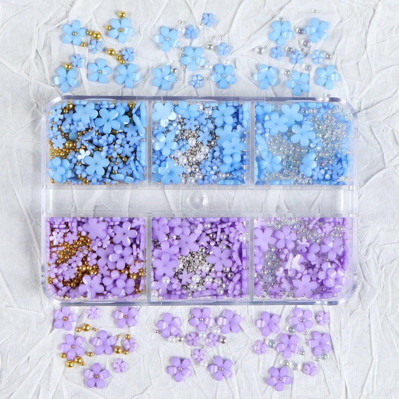 Boxed Five Peflower Nail Art Jewelry 6 Box Size Mixed Resin Flower 当店の記念日