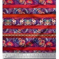 thumbnail image 1 of Soimoi Velvet Fabric Bird,Stripe & Paisley Fabric Prints by Yard 58 Inch Wide, 1 of 1