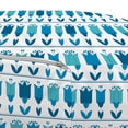 thumbnail image 3 of Floral Pouf Cover with Zipper, Holland Tulips Aligned Horizontally Folk Pattern Continuous Illustration, Soft Decorative Fabric Unstuffed Case, 30" W X 17.3" L, Sea Blue Multicolor, by Ambesonne, 3 of 5