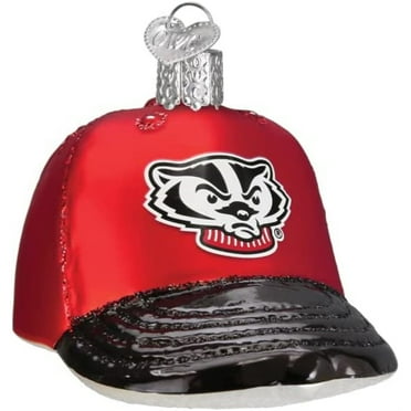 Old World Christmas Blown Glass Ornament for Christmas Tree, Wisconsin Badgers Baseball Cap