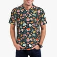 thumbnail image 1 of Balery Autumn Fox Owl Camisa Polo de Hombre con Estampado, de Manga Corta y Tejido Medio, Camisa Tipo Golf Polo-Small, 1 of 6