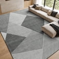 thumbnail image 7 of Pentantan 9'x12' Area Rugs for Living Room, Machine Washable Modern Geometric Neutral Rug, Non Slip Low Pile Waterproof Indoor Carpet for Bedroom Dining Room Office, Easy to Clean, Gray, 7 of 7