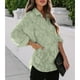 thumbnail image 2 of Blusa Manga Larga Solapa Con Botones Estampado Floral Tops Casuales De Moda Para Mujer Verde L, 2 of 6