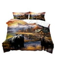 thumbnail image 2 of LUVIVIHOME 2PCS Moose Elk Black Bear Duvet Cover Twin Bedding Sets, Mountain Forest Animal Autumn Rustic Farmhouse Country Cabin Lodge Quilt Comforter Cover, Deer Hunting Gifts for Men, 1 Pillow Sham, 2 of 7