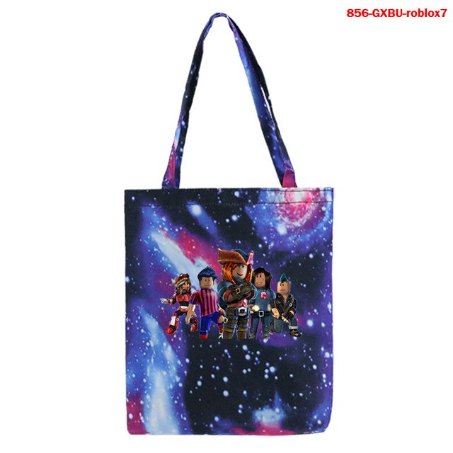 Roblox-Bolso de mano informal con estampado periférico para niños, bolsa de compras portátil con cremallera para regalos de cumpleaños