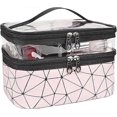 thumbnail image 1 of Toiletry Bag Double Layer Pink Cosmetic Bag Transparent Large Travel Makeup Bag Organizer Toiletry Bag for Men & Women, Premium Quality Toiletry Bags, 1 of 5