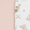 thumbnail image 2 of Sweet Jojo Designs Deer Floral Pink Taupe and White Baby Bassinet Fitted Sheets 2 Piece Set, 2 of 6