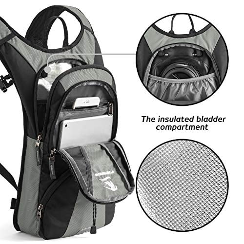 SHARKMOUTH Hiking Hydration Backpack Pack with 2.5L BPA Free Water Bladder and 