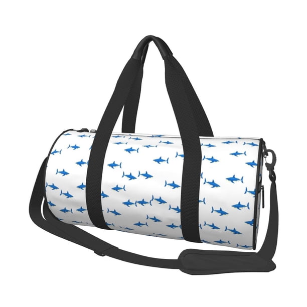 Balery Cute Shark Bolsa de Gimnasio para Mujeres y Hombres, Bolsa de Viaje Impermeable, Bolsa de Fin de Semana con Compartimento para Zapatos y Bolsillo Húmedo