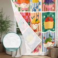 thumbnail image 6 of Fruit Patchwork Shower Curtain - Water Repellent Fabric Shower Curtains Washable, Modern County Funny Fruits Striped Decorative Polyester Cloth Bathroom Curtains Modern Bath Decor 36"x72", 6 of 8