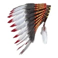thumbnail image 1 of Indian Headdress de Plumas Artificiales Disfraz Cosplay Complemento Tradicional para Fiestas Temáticas y Festivales Adecuado para Adultos y, 1 of 8