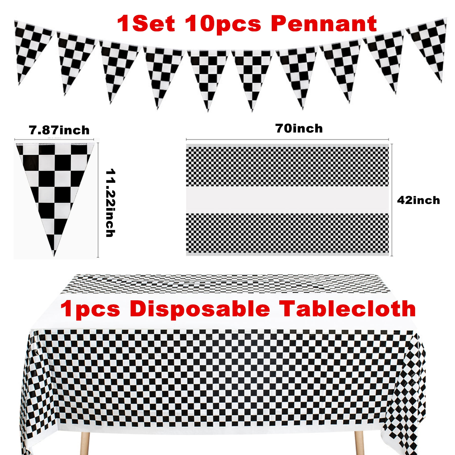 142 Pcs Race Car Party Plates and Napkins Sets, Black and White Checkered Birthday Decorations Tableware, Racing Sports Themed Dinnerware for Kids Boys Birthday Baby Shower, Serves 20 Guests