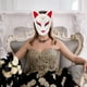 thumbnail image 5 of Máscara japonesa Kitsune para Halloween, máscara de Cosplay de zorro aterrador para baile de máscaras, máscara facial de gato blanco para niños, máscara de animal tradicional, 5 of 5