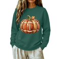 thumbnail image 2 of LIZUOJUN Crewneck Sweatshirt for Women Oversized Pullover Football Pumpkin Graphic Long Sleeve Casual Game Day Outfits for Women Fall Halloween Cozy L, 2 of 7