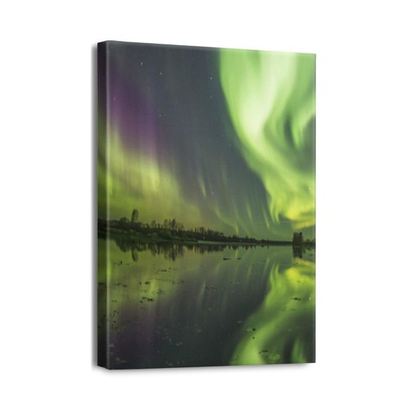 Art Mural sur Toile "Bask in Aurora's Glow" pour Décoration Intérieure, Prêt à Accrocher - 12x16 Pouces
