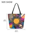 thumbnail image 5 of FORMRS Womens Canvas Tote Bag with Zipper Inner Pocket Shoulder Handbag, Futuristic Circles, 5 of 7