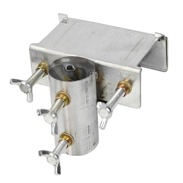 koolsoo Support de Parasol de Terrasse en Métal, Pince de Montage Ajustable pour Gradins, Bureau, Cour Arrière, Argent, Trou Unique